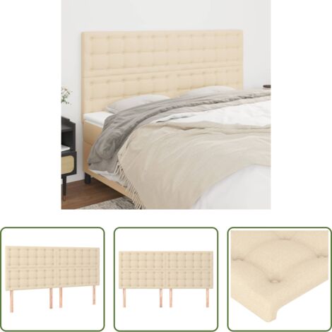 Cabecero de cama crema -  Cabecero de cama de tela color crema 160x5x118/128 cm