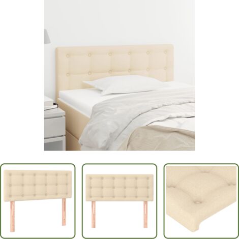 Cabecero de cama crema -  Cabecero de tela color crema 90x5x78/88 cm