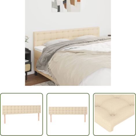 Cabecero de cama crema -  Cabeceros tela crema 160x5x78/88 cm