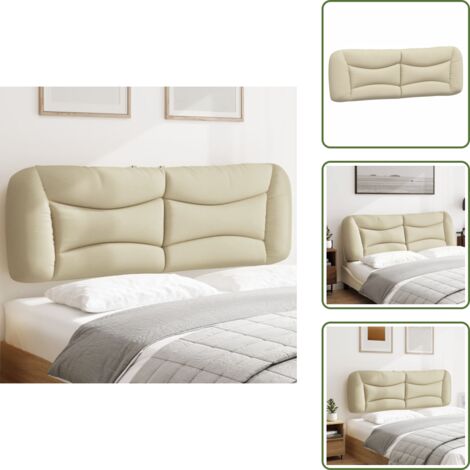 Cabecero de cama crema - vidaXL Cabecero de cama acolchado Hvar tela crema 160 cm - Cabecero de cama Hvar