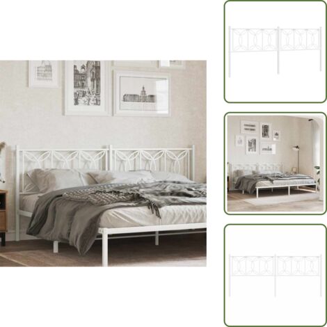 Cabecero de cama de acero - vidaXL Cabecero de repuesto de metal blanco 200 cm -