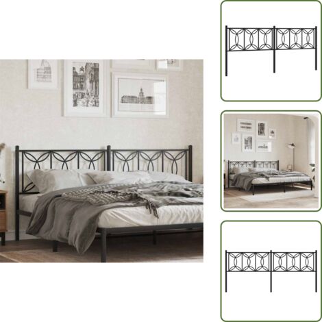 Cabecero de cama de acero - vidaXL Cabecero de repuesto de metal negro 200 cm -