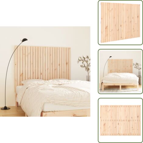 Cabecero de cama de madera - vidaXL Cabecero de cama de pared madera maciza de pino 146,5x3x110 cm -