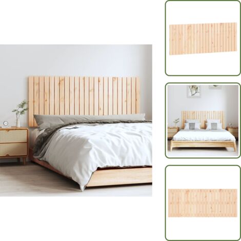Cabecero de cama de madera - vidaXL Cabecero de cama de pared madera maciza de pino 147x3x60 cm -
