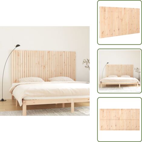 Cabecero de cama de madera - vidaXL Cabecero de cama de pared madera maciza de pino 204x3x110 cm -