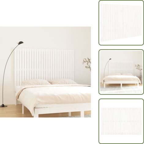 Cabecero de cama de madera - vidaXL Cabecero de cama de pared madera maciza pino blanco 166x3x110cm -
