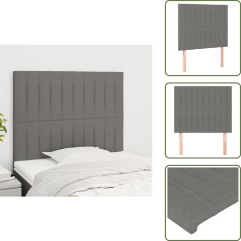 Cabecero de cama de madera - vidaXL Cabecero de cama gris oscuro 100x5x118/128 cm de tela -