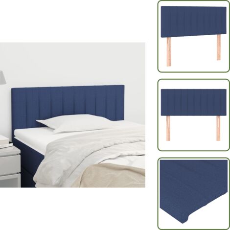 Cabecero de cama de madera - vidaXL Cabecero de tela azul 100x5x78/88 cm -