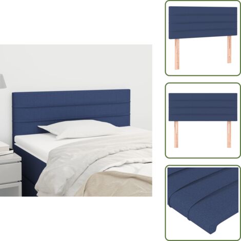 Cabecero de cama de madera - vidaXL Cabecero de tela azul 100x5x78/88 cm -
