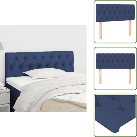 Cabecero de cama de madera - vidaXL Cabecero de tela azul 100x7x78/88 cm -