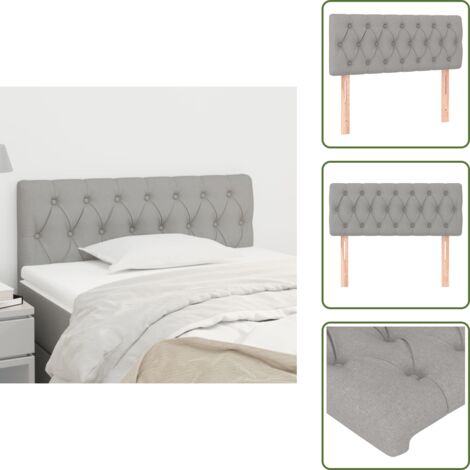 Cabecero de cama de madera - vidaXL Cabecero de tela gris claro 100x7x78/88 cm -