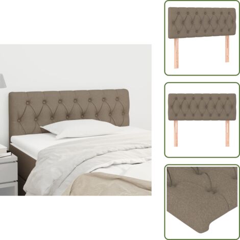 Cabecero de cama de madera - vidaXL Cabecero de tela gris taupe 90x7x78/88 cm -