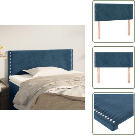 Cabecero de cama de madera - vidaXL Cabecero de terciopelo azul 100x5x78/88 cm - Cabecero de cama con patas