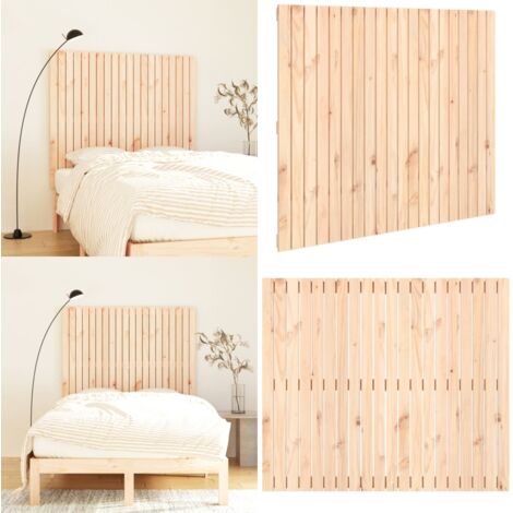 Cabecero de cama de pared madera maciza de pino 127,5x3x110 cm - Cabecero de pared - Madera de pino