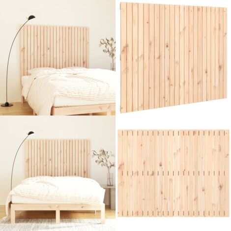 Cabecero de cama de pared madera maciza de pino 140x3x110 cm - Cabecero de pared - Madera de pino