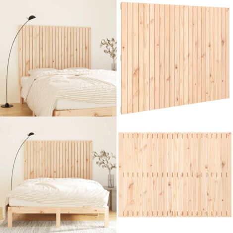 Cabecero de cama de pared madera maciza de pino 146,5x3x110 cm - Cabecero de pared - Madera de pino