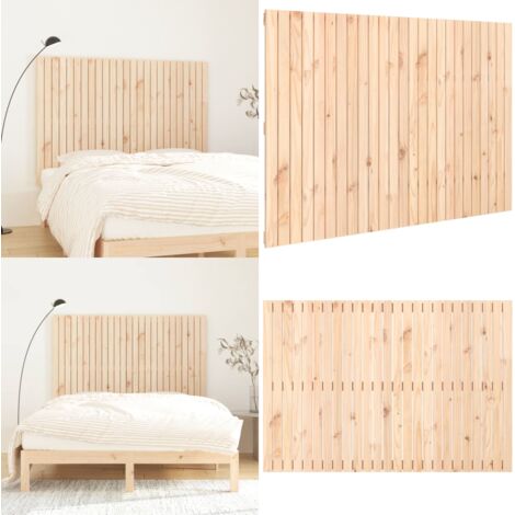 Cabecero de cama de pared madera maciza de pino 159,5x3x110 cm - Cabecero de pared - Madera de pino