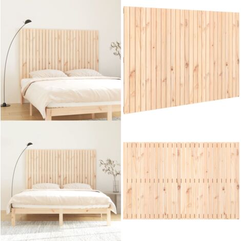 Cabecero de cama de pared madera maciza de pino 166x3x110 cm - Cabecero de pared - Madera de pino