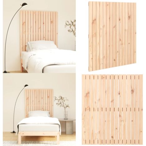 Cabecero de cama de pared madera maciza de pino 95,5x3x110 cm - Cabecero de pared - Madera de pino