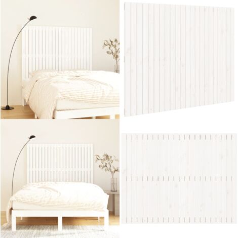 Cabecero de cama de pared madera maciza pino blanco 140x3x110cm - Cabecero de pared - Madera maciza