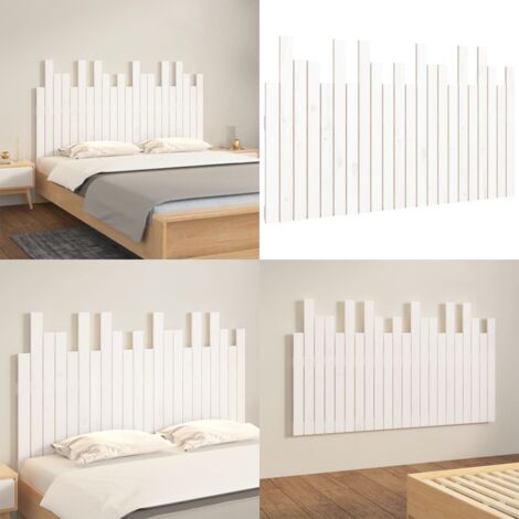 Cabecero de cama de pared madera maciza pino blanco 140x3x80 cm - Cabecero de pared - Madera de pino