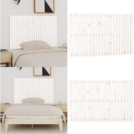 Cabecero de cama de pared madera maciza pino blanco 140x3x90 cm - Cabecero de pared - Madera de pino