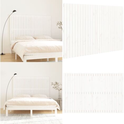 Cabecero de cama de pared madera maciza pino blanco 166x3x110cm - Cabecero de pared - Madera de pino