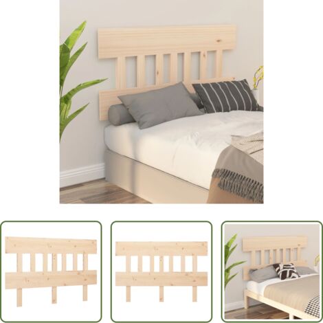 Cabecero de cama de pino -  Cabecero de cama madera maciza de pino 123,5x3x81 cm