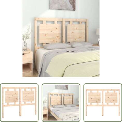 Cabecero de cama de pino -  Cabecero de cama madera maciza de pino 125,5x4x100 cm