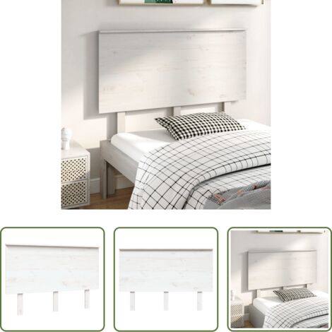 Cabecero de cama de pino -  Cabecero de cama madera maciza de pino blanco 124x6x82,5 cm