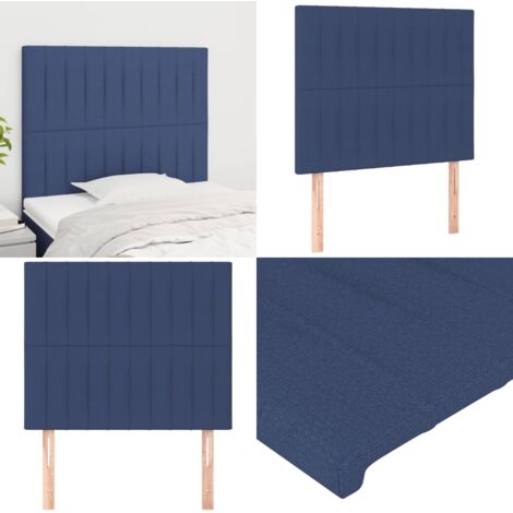 Cabecero de cama de tela azul 90x5x118/128 cm - Cabecero de cama - Cabecero de cama de tela