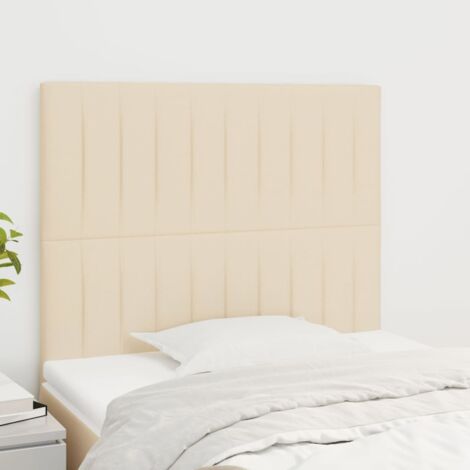 Cabecero de cama de tela color crema 100x5x118/128 cm