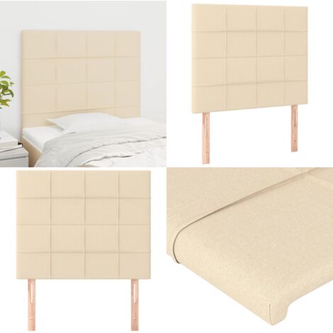 Cabecero de cama de tela color crema 80x5x118/128 cm - Cabecero de cama crema - Cabecero de cama tela