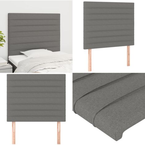 Cabecero de cama de tela gris oscuro 80x5x118/128 cm - Cabecero de cama gris - Cabecero de cama de tela