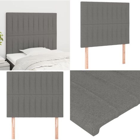 Cabecero de cama de tela gris oscuro 80x5x118/128 cm - Cabecero de cama gris - Cabecero de cama de tela