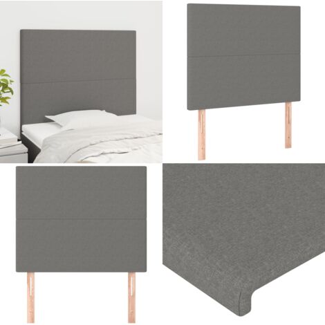 Cabecero de cama de tela gris oscuro 80x5x118/128 cm - Cabecero de cama gris - Cabecero de cama de tela