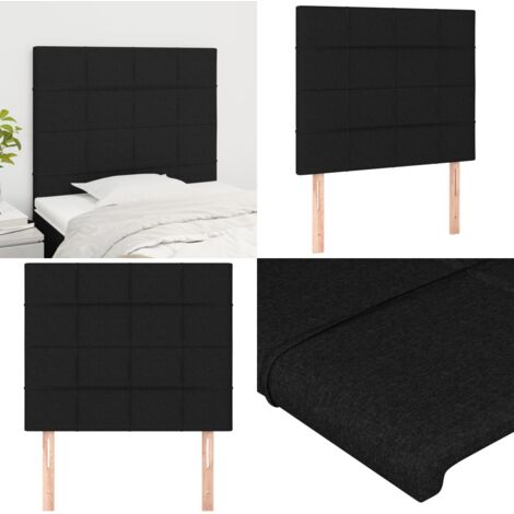 Cabecero de cama de tela negro 80x5x118/128 cm - Cabecero negro - Cabecero de tela