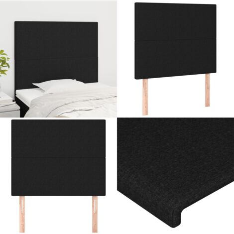 Cabecero de cama de tela negro 80x5x118/128 cm - Cabecero negro - Cabecero de tela
