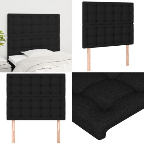 Cabecero de cama de tela negro 80x5x118/128 cm - Cabecero negro - Cabecero de tela