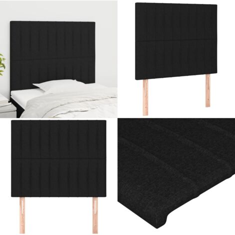 Cabecero de cama de tela negro 90x5x118/128 cm - Cabecero negro - Cabecero de tela