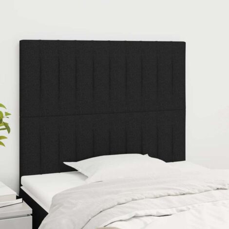 Cabecero de cama de tela negro 90x5x118/128 cm vidaXL