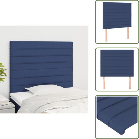 Cabecero de cama de tela - vidaXL Cabecero de cama azul 100x5x118/128 cm Tela -