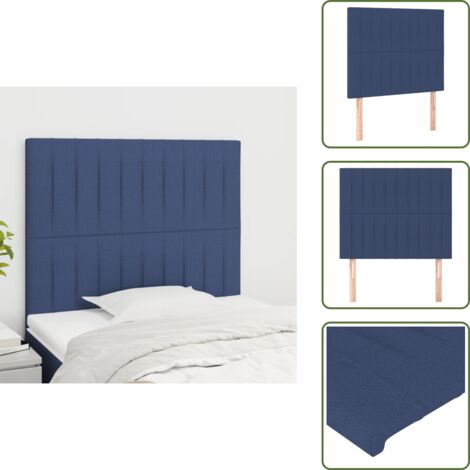 Cabecero de cama de tela - vidaXL Cabecero de cama azul 100x5x118/128 cm Tela -