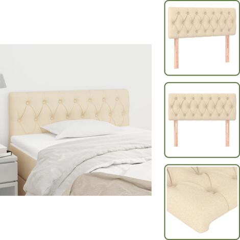 Cabecero de cama de tela - vidaXL Cabecero de tela color crema 100x7x78/88 cm - Cabecero de cama de madera