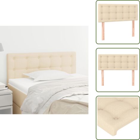 Cabecero de cama de tela - vidaXL Cabecero de tela color crema 80x5x78/88 cm -