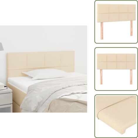 Cabecero de cama de tela - vidaXL Cabecero de tela color crema 80x5x78/88 cm -