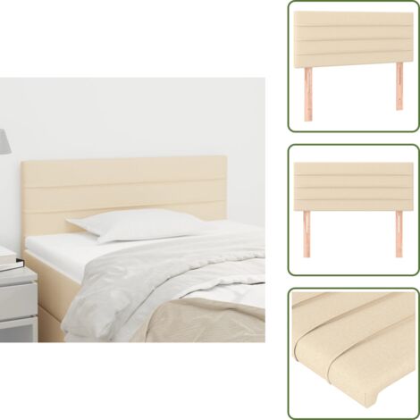 Cabecero de cama de tela - vidaXL Cabecero de tela color crema 90x5x78/88 cm - Cabecero de cama de madera