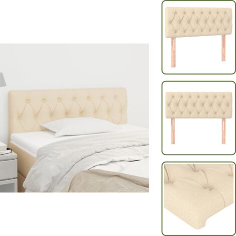 Cabecero de cama de tela - vidaXL Cabecero de tela color crema 90x7x78/88 cm - Cabecero de cama de madera