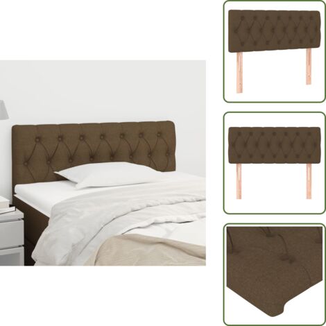 Cabecero de cama de tela - vidaXL Cabecero de tela marrón oscuro 100x7x78/88 cm -
