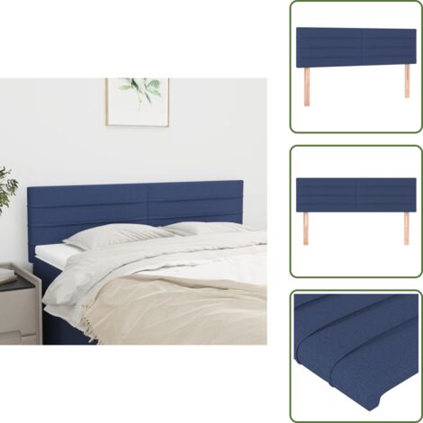 Cabecero de cama de tela - vidaXL Cabeceros tela azul 144x5x78/88 cm - Cabecero de cama de madera